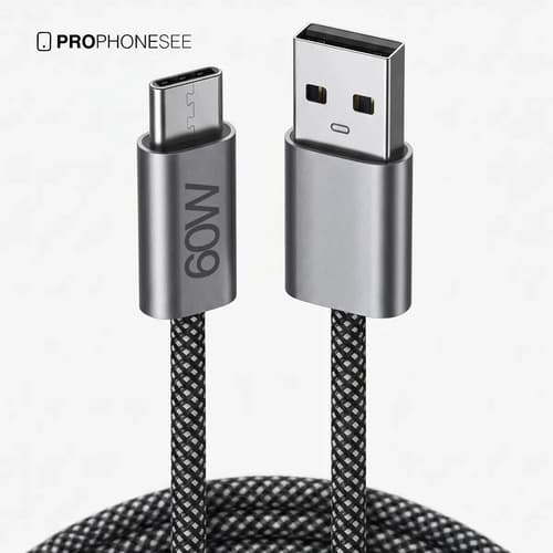 Cabo Usb Entrada Tipo C A 60w Turbo Ultra Rápido 2 Metros Longo Nylon Blindado Plus Max Trançado Reforçado Resistente Compatível Com Carregador De Celular Pd Qc Usbc Carga E Dados Marca Pro Phone See