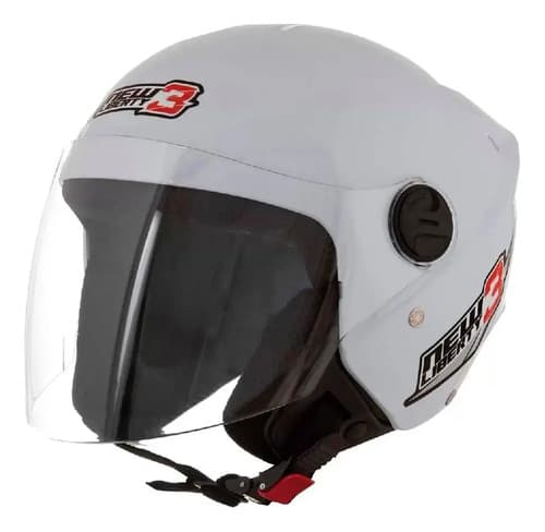 Capacete Moto Aberto Pro Tork New Liberty Three Branco Tamanho 58 Desenho Solid Viseira Cristal
