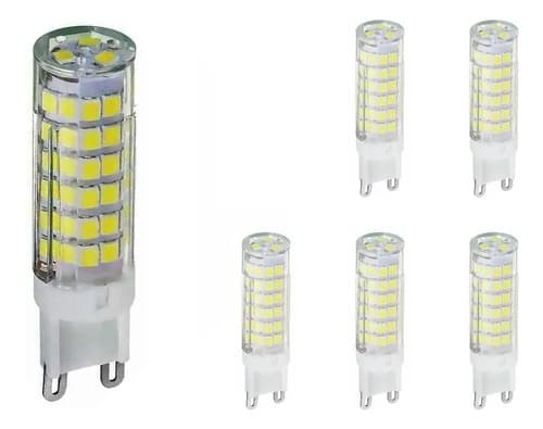6x Lampada Led Halopim G9 7w 76led Lustre Arandela Luz Branco-frio