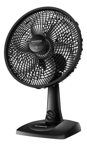 Ventilador de mesa Mondial VSP-30-B turbo com 6 pás de Plástico prata estrutura preto, 30cm de diâmetro
