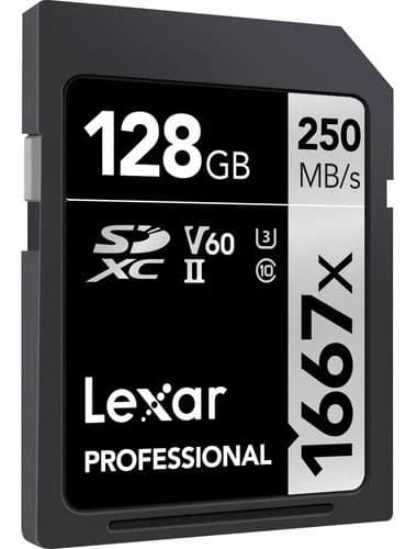 Cartão de Memória Lexar 128GB SDXC Professional 1667x UHS-I 250MB/s