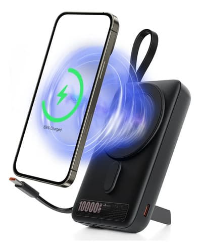 Power Bank Magnético Basike 10.000mAh para iPhone e Samsung com Carregamento Rápido