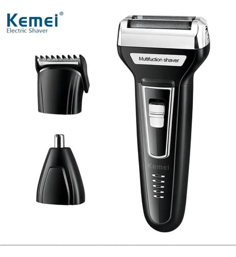 Máquina 3 em 1 Kemei KM-6558 Azul Corta Cabelo Barbeador e Aparador
