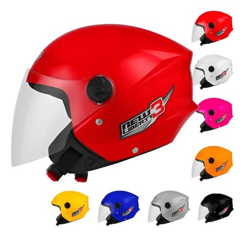 Capacete Aberto Pro Tork New Liberty 3 Three Fosco/brlhante Acabamento Brilhante Cor Vermelho Desenho Lisa Tamanho do capacete 55/56