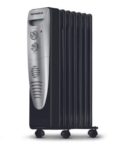 Aquecedor a Óleo Mondial Preto/Prata 1500W A-06