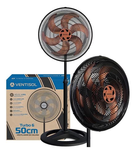 Ventilador Osc Coluna Turbo 6p 50cm Bronze Premium Cor da estrutura Preto
