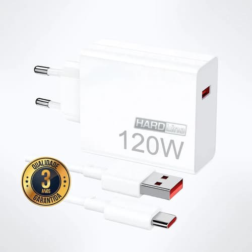 Carregador Celular 120w Rapido Compatível Xiaomi Poco X5 X6 X7 Pro Xiaomi 12t 13t 14t 15t Redmi 12 13 14 + Cabo Tipo-c Hardline