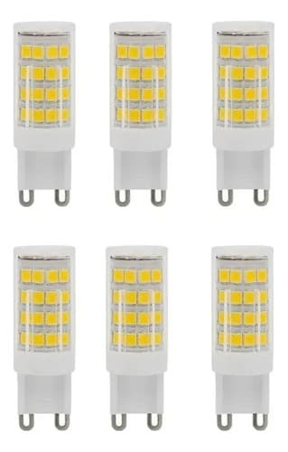 6x Lâmpada Halopin Led G9 5w 52 Leds Para Lustres E Arandela Cor da luz Branco-quente Goldensky