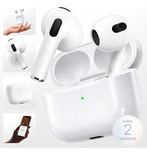 Fone Ouvido Bluetooth 5.4 Sem Fio Estojo De Carregamento Anti Ruido A Prova Dagua Compatível Com Ios Samsung Galaxy Android Tws Wireless Air Premium Microfone Touch Marca Pro Phone See