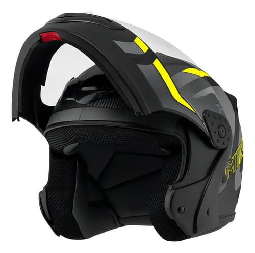 Capacete Robocop Escamoteável Fechado Mixs Gladiator Delta S Cor Cinza Amarelo Fosco Tamanho do capacete 60