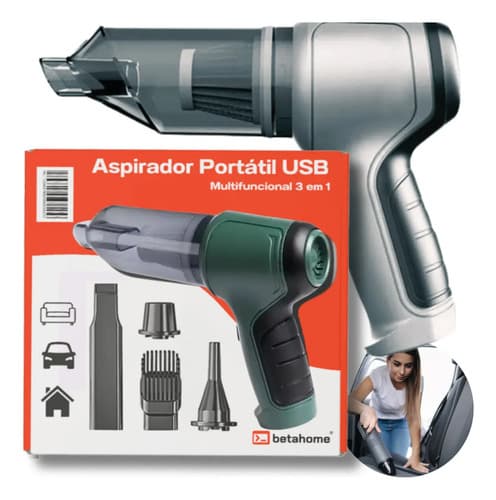 Aspirador Portátil Betahome 120W com Função Soprador e Bateria USB