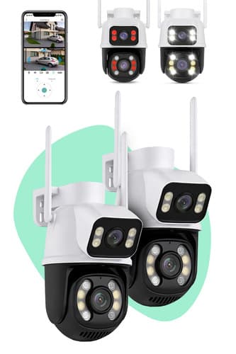 Kit 2 Câmeras Segurança IP Casenn A28 3MP Wi-Fi p/ Área Externa c/ Visão Noturna