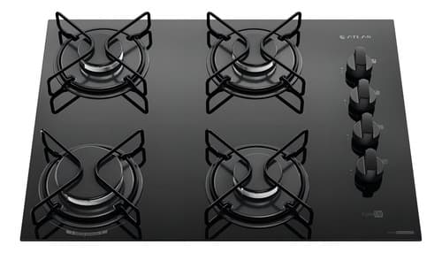 Cooktop 4 Bocas Atlas Agile Up Mesa Vidro Mega Chama Bivolt