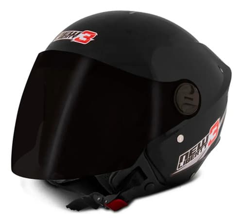 Capacete Aberto Pro Tork New Liberty Three ABS Micrométrico Viseira Simples 58cm Preto Fosco