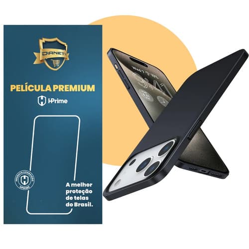 Kit Capa Capinha Slim Pro Acrílica Para iPhone 17 Pro Max Case Ultra Fina Fosca Com Película De Proteção Nanoshield