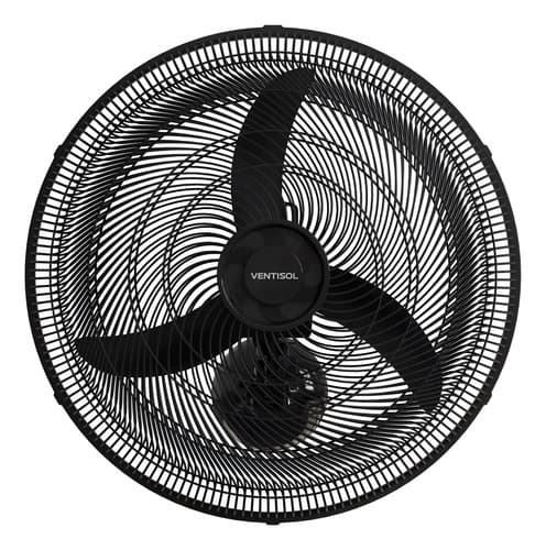 Ventilador De Parede Ventisol Oscilante New 50cm Preto Estrutura New Preto Diâmetro 50 Cm Material Das Pás Plástico Quantidade De Pás 3