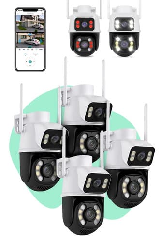 Kit 4 Câmera Segurança Ip Interna Externa Wifi A28 App Icsee Prova Dagua IP66 Dome Lente Dupla Lentes 2 Em 1 Vigilância Visão Noturna Infravermelho Casenn