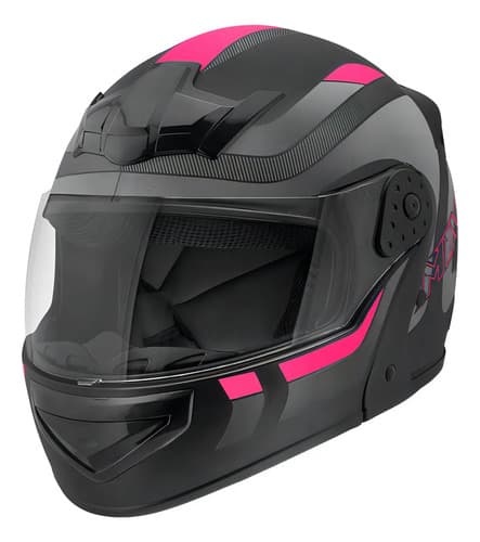 Capacete Robocop Escamoteável Fechado Mixs Gladiator Delta S Cor Cinza Rosa Fosco Tamanho do capacete 56