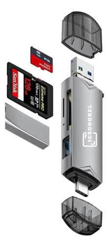 Leitor Para Cartão Memória Sd Tf Usb-c Usb Micro USB Ice Coorel