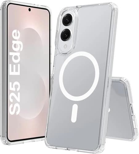Capa Capinha Magnética Para Galaxy S25 Edge E Outros, Case Transparente Com Carregamento Por Indução Danet