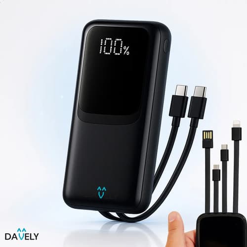 Power Bank 20.000mAh 22.5W Carga Rápida Com Display Digital Carregador Portátil Carga Rápida Premium Compatível Com Todos Os Celulares Iphone Android IOS apple xiaomi LG Samsung Motorola Davely