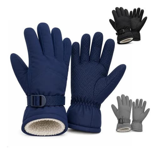 Luva De Motoqueiro Com Forro Motociclista Impermeavel Frio Inverno Chuva Moto Motoboy Motocicleta Forrada Ajustavel Confortavel Poliester Pelinho Viagens Viajar Tamanho Unico Cor Azul Marinho