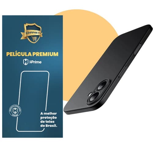Kit Capa Capinha Slim Pro Acrílica Para iPhone 17 Normal Case Ultra Fina Fosca Com Película De Proteção Nanoshield