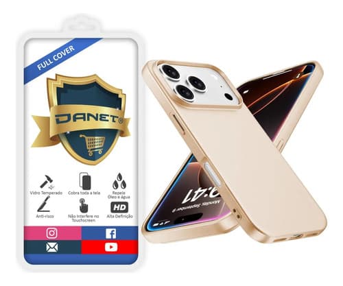 Kit Capa Capinha Slim Pro Acrílica Para iPhone 17 Pro Max Case Ultra Fina Fosca Com Película 3d Full Cover 9h