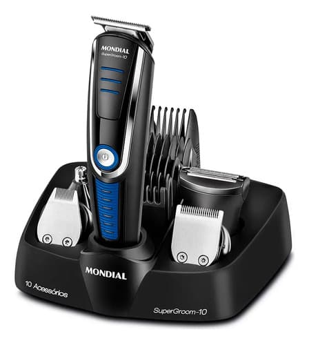 Aparador De Pêlos, Barba e cabelo Super Groom 10 Mondial 6W Bivolt BG-03