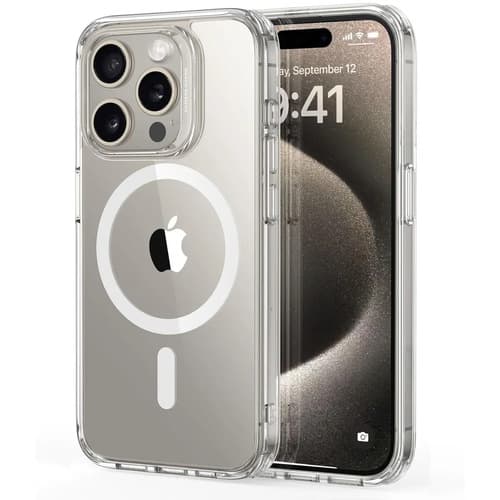 Capa Capinha Magnética Para iPhone 15 Pro Max Case Transparente Com Carregamento Por Indução