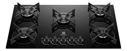 Cooktop 5 Bocas a Gás Electrolux Mesa de Vidro Efficient Grade de Aço Fosco (KE5GR) Bivolt