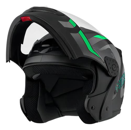 Capacete Robocop Escamoteável Fechado Mixs Gladiator Delta S Cor Cinza Verde Fosco Tamanho do capacete 56