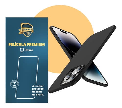 Kit Capa Capinha Slim Pro Acrílica Para iPhone 15 Pro Case Ultra Fina Fosca Com Película De Proteção Nanoshield Danet