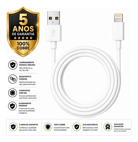 Cabo Carregador Para iPhone 6 7 8 X Xs 11 Se 12 Xr 13 14 Pro Max Branco DTimp