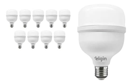 Kit 10 Lâmpada Bulbo Alta Potência 30w Branco 6500k Elgin Luz Branco-frio