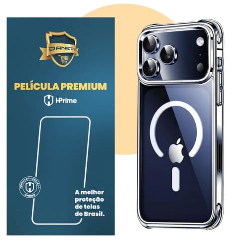 Kit Capa Capinha Magnética Para iPhone 17 Pro Case Transparente Com Película De Proteção Nanoshield Danet