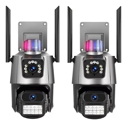 Kit 2 Câmera Segurança P11 Wifi 5g Lente Dupla 6mp App Icsee Grafite