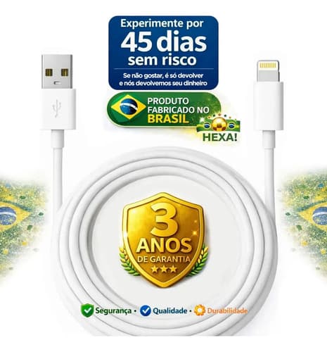 Cabo Carregador Para iPhone 6 7 8 X Xs 11 Se 12 Xr 13 14 Pro Max Branco DTimp