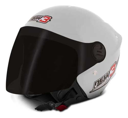 Capacete Moto Aberto Pro Tork New Liberty Three Viseira Fume Cor Branco Tamanho 58