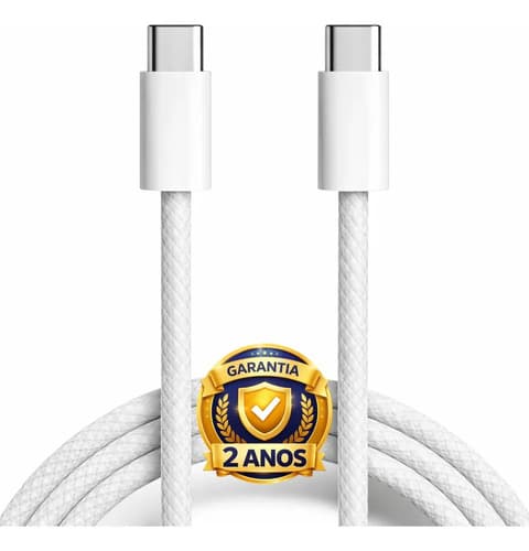 Cabo Carregador Turbo Tipo C para USB-C Boyu Cell 20W 1m, Branco