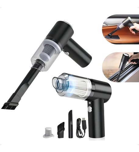 Aspirador Portátil 3 Em 1 Com Soprador e Filtro HEPA Para Carro e Teclado USB
