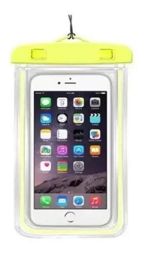 Capa Bolsa A Prova Dágua Impermeável Universal Para Celular Cor Amarelo