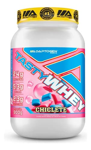 Suplemento Tasty Whey 3w Gourmet Whey Protein Adaptogen Science Pote 900g Sabor Chiclete