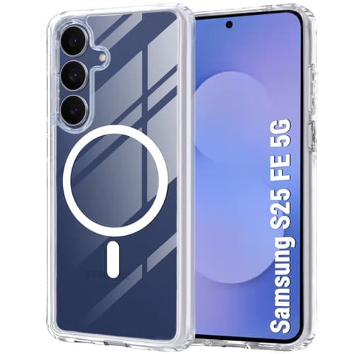 Capa Capinha Magnética Para Galaxy S25 Fe E Outros, Case Transparente Com Carregamento Por Indução