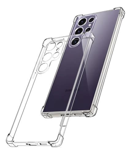 Capa Air Anti Impacto Para Galaxy S24 Ultra Capinha Transparente Com Bordas Reforçadas e Alto Relevo na Camera