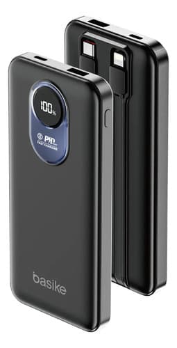 Power Bank Basike com Cabo Embutido de 10.000mAh para Celular