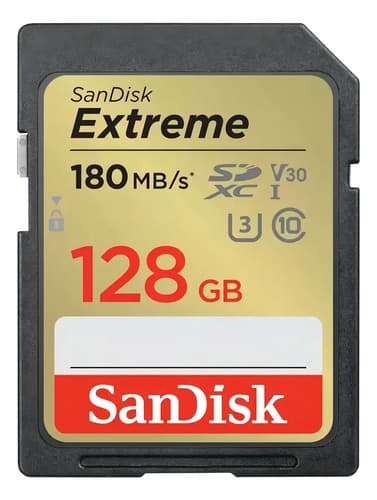 Cartão Sdxc 128gb Sandisk Extreme 4k 180mb/s Uhs-i V30 U3