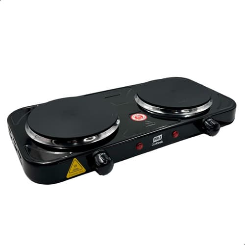 Fogão Cooktop Elétrico 2 Bocas 2000w Portátil Elétrico Mesa Fogareiro Chapa Inma Mesa Camping Automático Viagens Inox Pesca Prático Resistente Viagem Casa Trabalho Potente Disco Cozinha