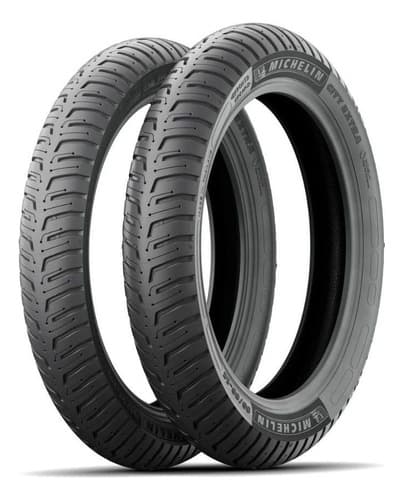 Pneu Michelin City Extra 80/100-18 + 90/90-18 Sem Câmara
