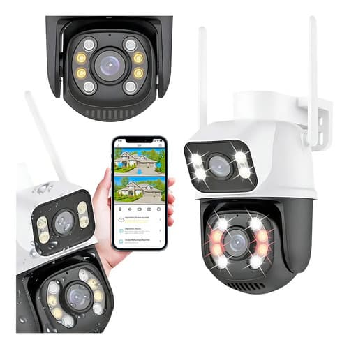 Câmera Wifi Externa A28 App Icsee Dupla Visão 3mp Prova Dágua Noturna Cor Branco